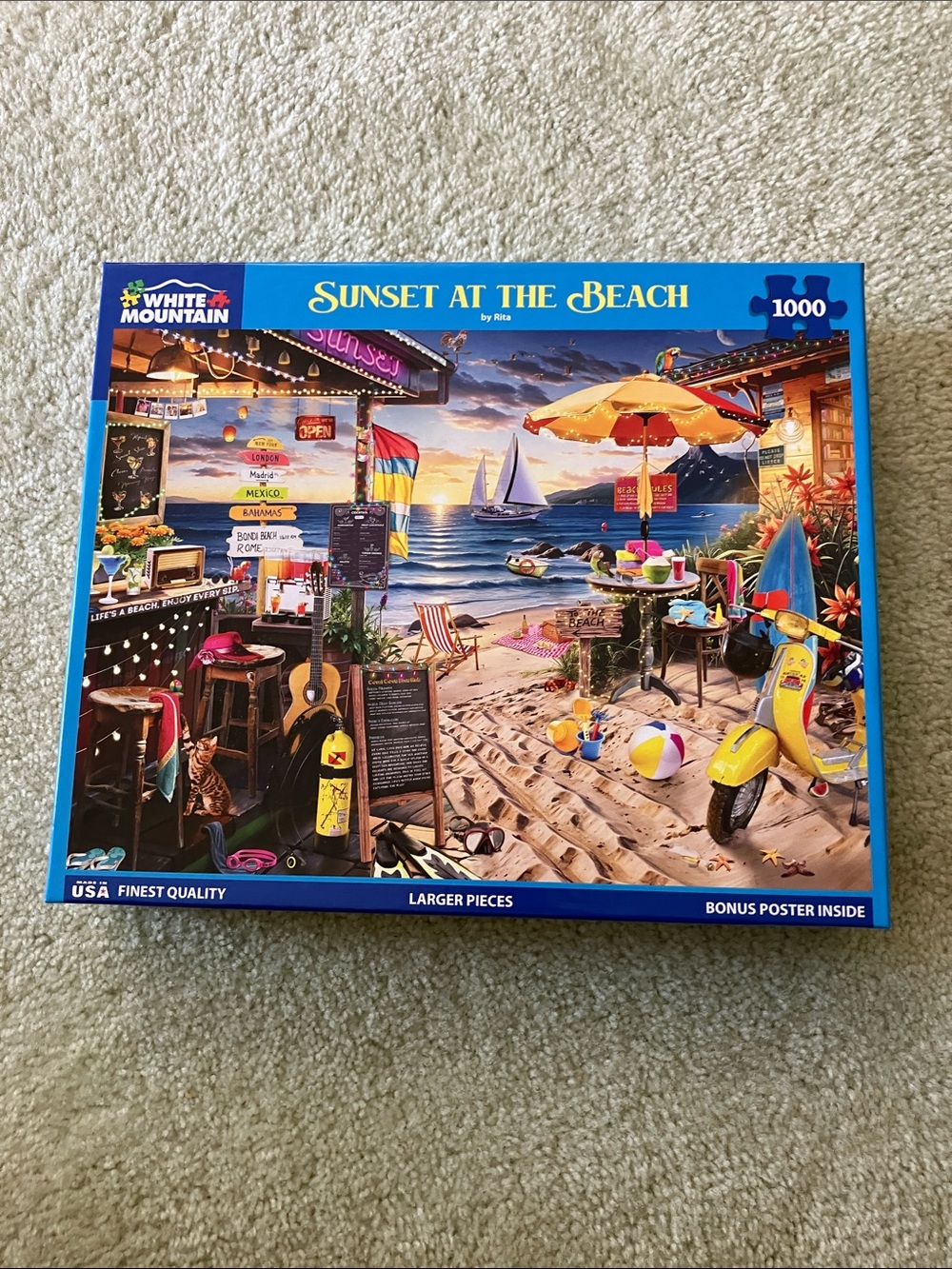 White Mountain Sunset at the Beach Puzzle